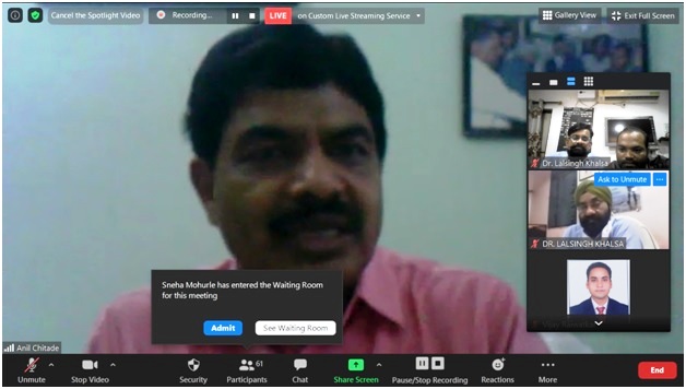 A Talk by Dr. A. Z. Chitade on University examination during COVID-19 pandamic (09.06.2020)